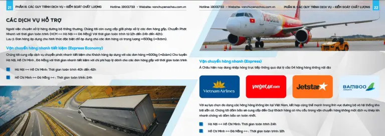 Các dịch vụ hỗ trợ — trang 13 hồ sơ năng lực Á Châu